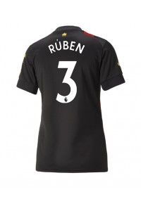 Manchester City Ruben Dias #3 Voetbaltruitje Uit tenue Dames 2022-23 Korte Mouw